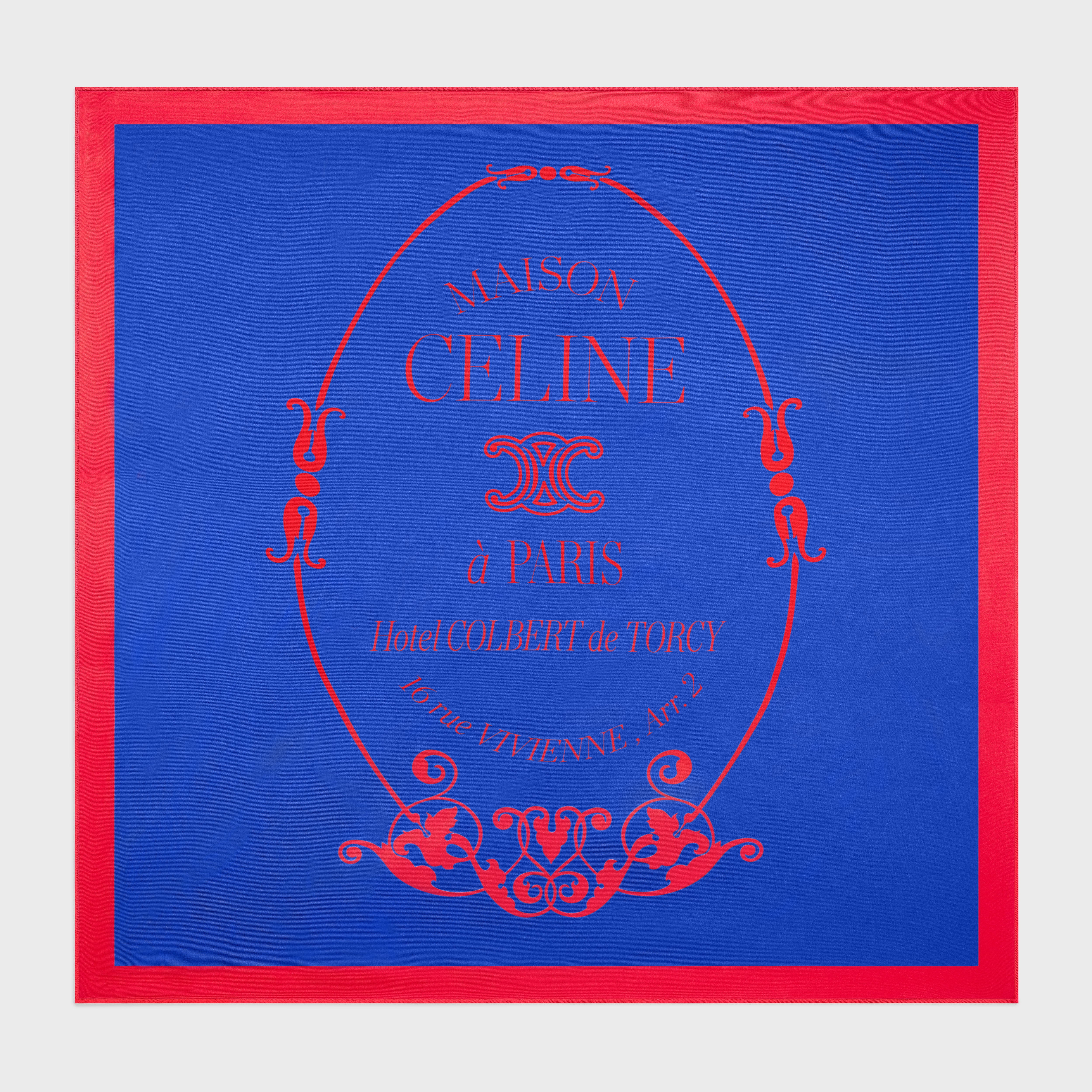 SQUARE IN BLASON COLBERT SILK TWILL - RED/BLUE | CELINE